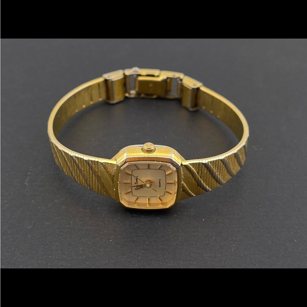 Vintage Wrist Watch Pierre Cardin Women's Quartz Gold tone small Square Bezel - Picture 13 of 13